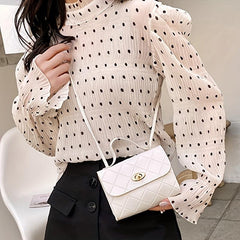 Argyle Embossed Crossbody Bag Small PU Leather Handbag Shoulder Purse
