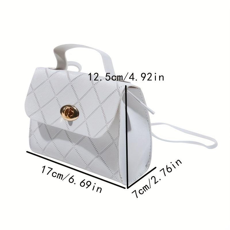 Argyle Embossed Crossbody Bag Small PU Leather Handbag Shoulder Purse