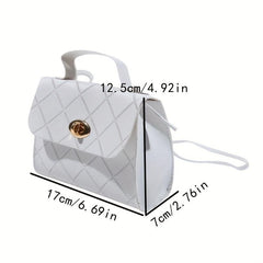 Argyle Embossed Crossbody Bag Small PU Leather Handbag Shoulder Purse