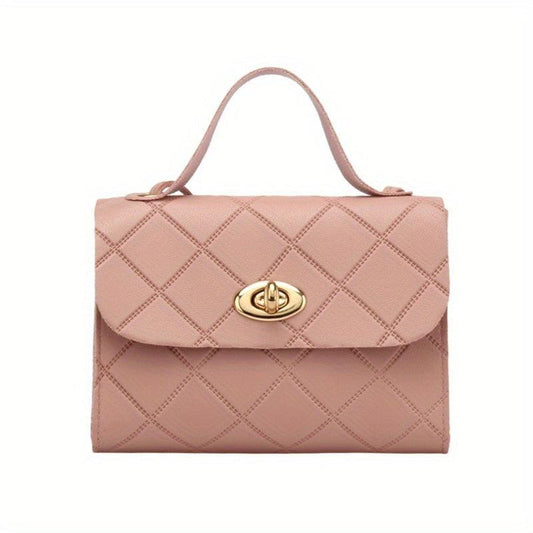 Argyle Embossed Crossbody Bag Small PU Leather Handbag Shoulder Purse