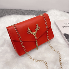 Deer Tassel Shoulder Bag Flap Chain Stylish Underarm Bag PU