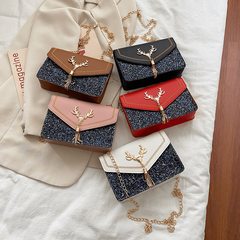 Deer Tassel Shoulder Bag Flap Chain Stylish Underarm Bag PU