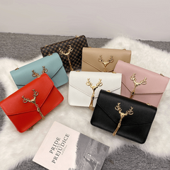 Deer Tassel Shoulder Bag Flap Chain Stylish Underarm Bag PU