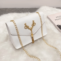 Deer Tassel Shoulder Bag Flap Chain Stylish Underarm Bag PU