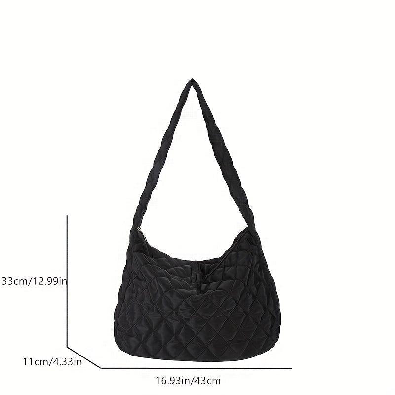 Argyle Pattern Shoulder Bag Quilted Crossbody Bag Large Capacity