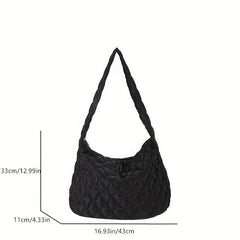 Argyle Pattern Shoulder Bag Quilted Crossbody Bag Large Capacity