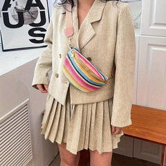LGBT Boho Rainbow Stripes Waist Bag