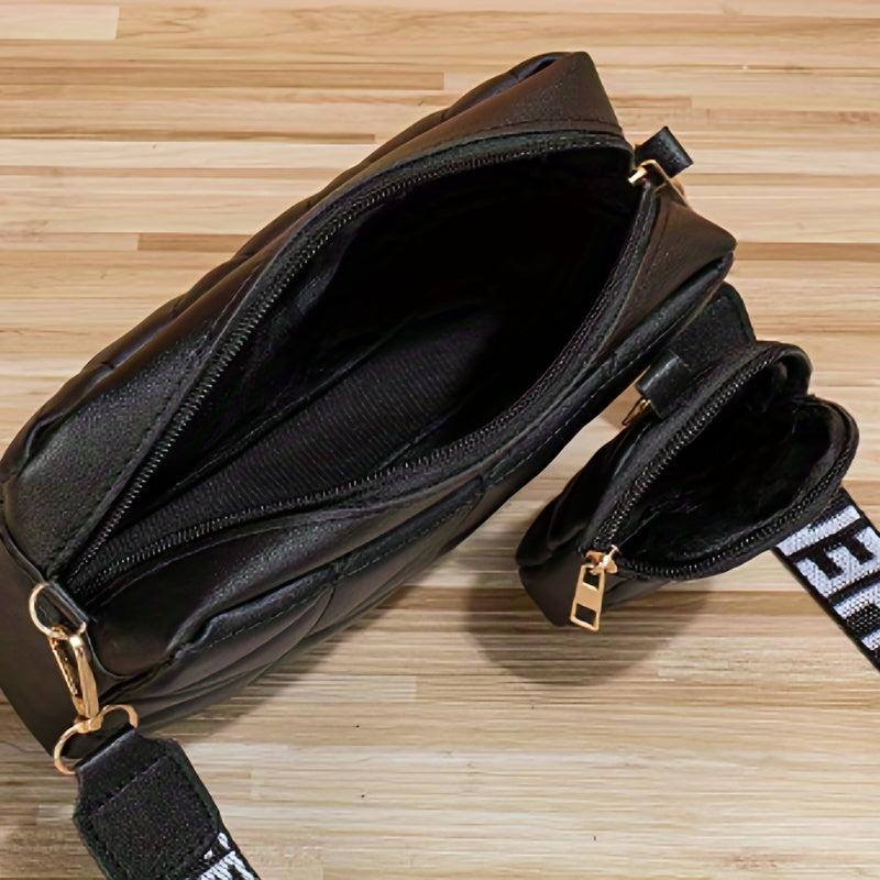 Mini Square Crossbody Bag PU Leather Purse Versatile Shoulder Bag