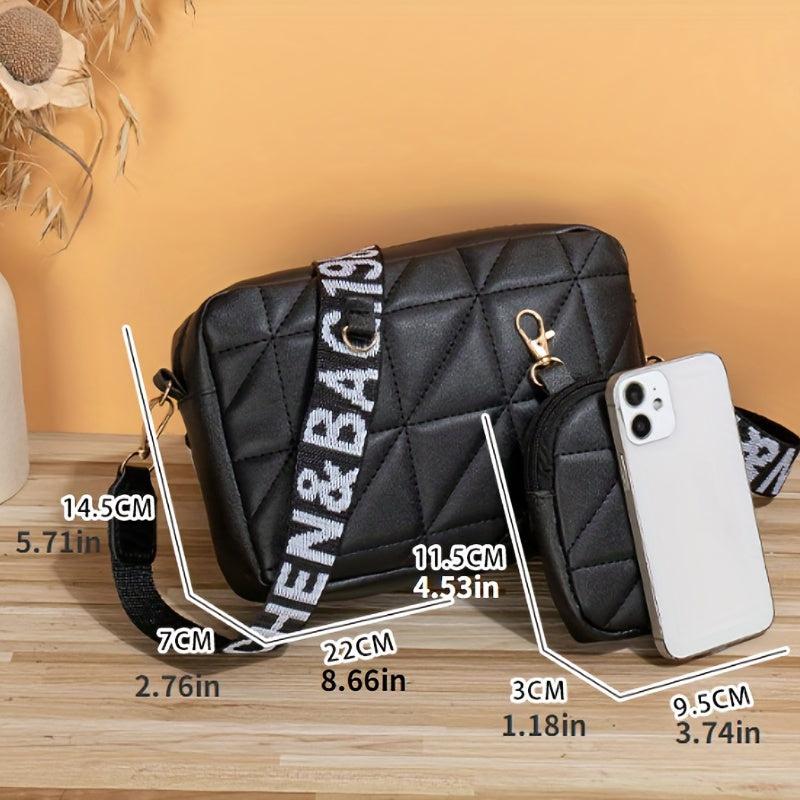 Mini Square Crossbody Bag PU Leather Purse Versatile Shoulder Bag