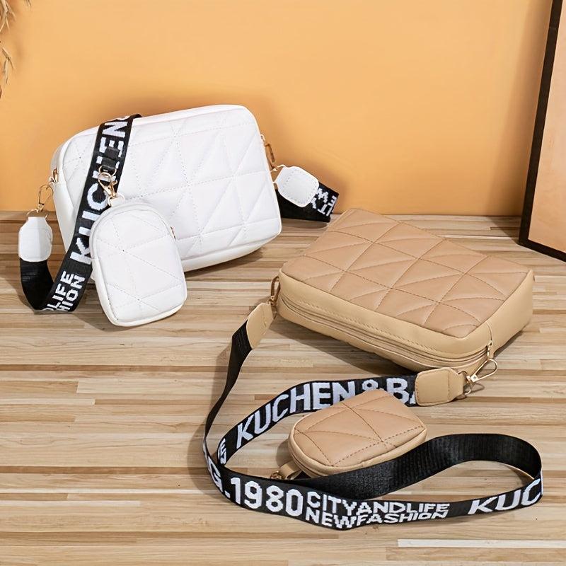 Mini Square Crossbody Bag PU Leather Purse Versatile Shoulder Bag