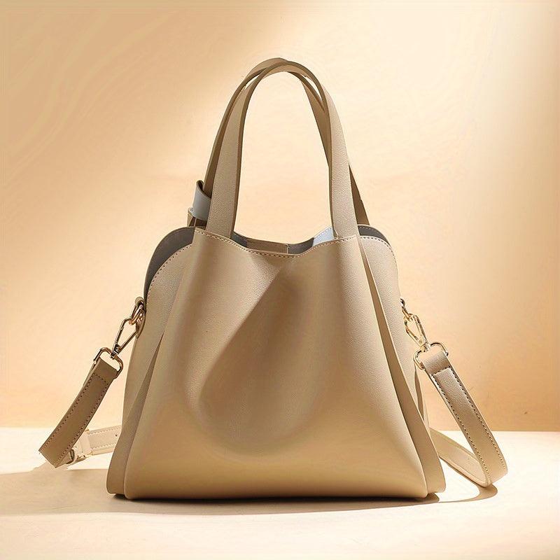Versatile Tote Bag PU Leather Top Handle Hobo Bag Women's Casual Crossbody Purse
