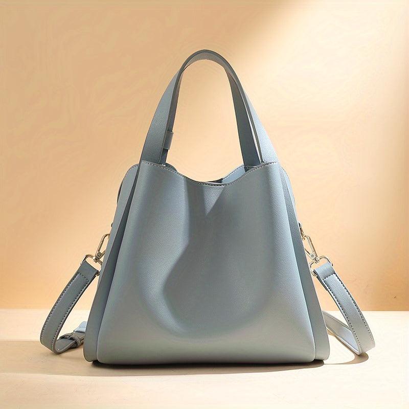 Versatile Tote Bag PU Leather Top Handle Hobo Bag Women's Casual Crossbody Purse