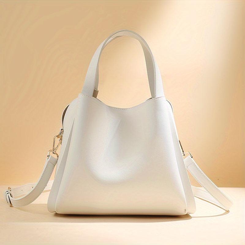 Versatile Tote Bag PU Leather Top Handle Hobo Bag Women's Casual Crossbody Purse