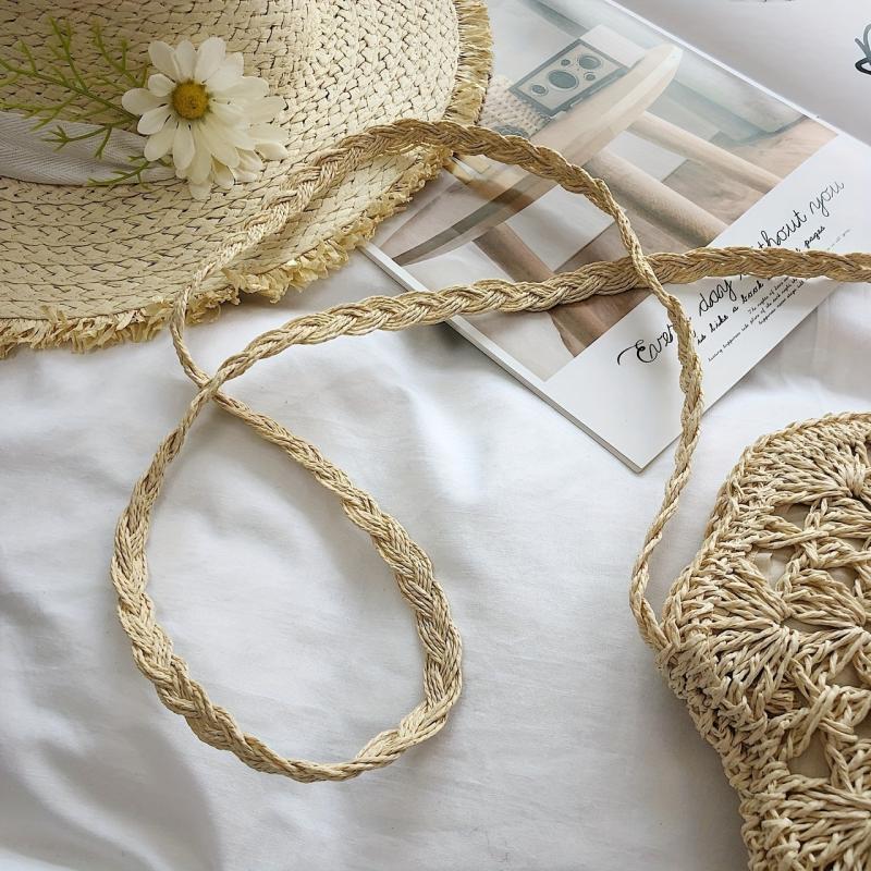 Woven Straw Beach Bag Slouchy Rattan Handbag Zipper Braided Strap