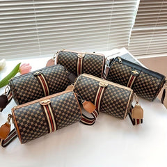 Bee Decor Cylinder Bucket Bag Polka Dot Print Crossbody Bag