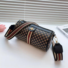Bee Decor Cylinder Bucket Bag Polka Dot Print Crossbody Bag