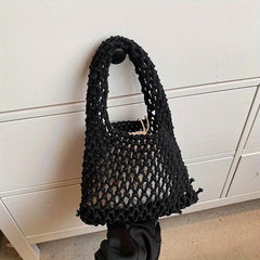 Hollow Out Crochet Bag Woven Handbags With Inner Pouch Small Summer Beach Bag