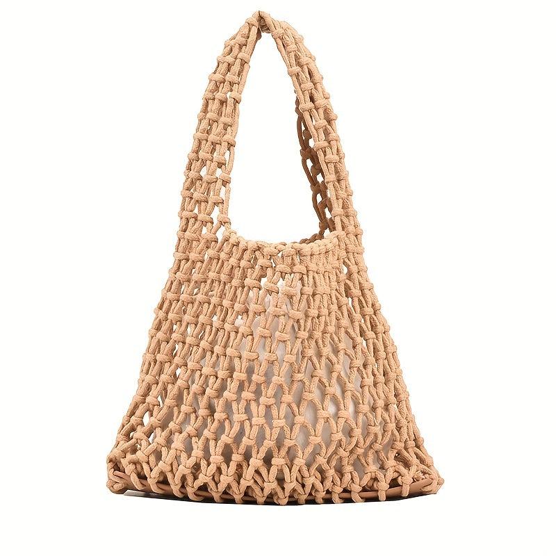 Hollow Out Crochet Bag Woven Handbags With Inner Pouch Small Summer Beach Bag