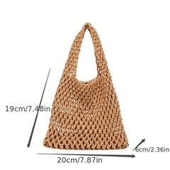 Hollow Out Crochet Bag Woven Handbags With Inner Pouch Small Summer Beach Bag