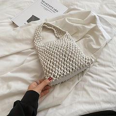 Hollow Out Crochet Bag Woven Handbags With Inner Pouch Small Summer Beach Bag