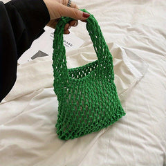 Hollow Out Crochet Bag Woven Handbags With Inner Pouch Small Summer Beach Bag