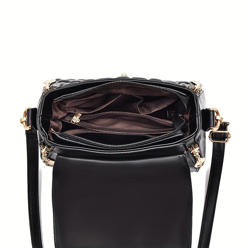 Plaid Embossed Satchel Bag Square Shoulder Bag