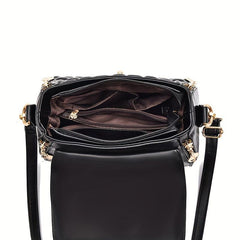 Plaid Embossed Satchel Bag Square Shoulder Bag