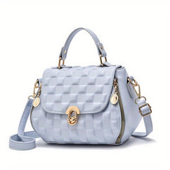 Plaid Embossed Satchel Bag Square Shoulder Bag