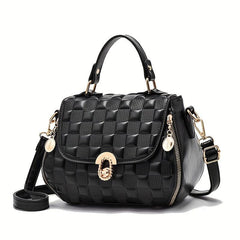 Plaid Embossed Satchel Bag Square Shoulder Bag