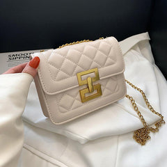 Argyle Quilted Square Bag Crossbody Purse With Chain Strap