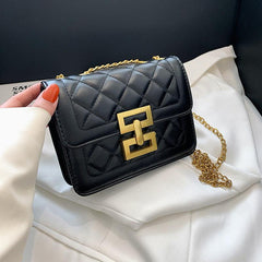 Argyle Quilted Square Bag Crossbody Purse With Chain Strap