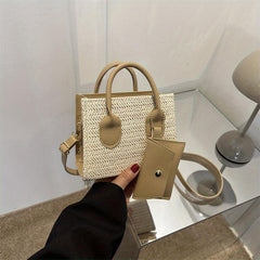Minimalist Straw Square Bag for Women