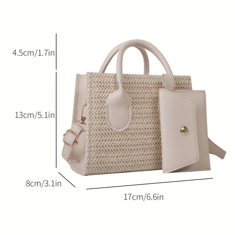 Minimalist Straw Square Bag for Women