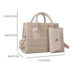 Minimalist Straw Square Bag for Women
