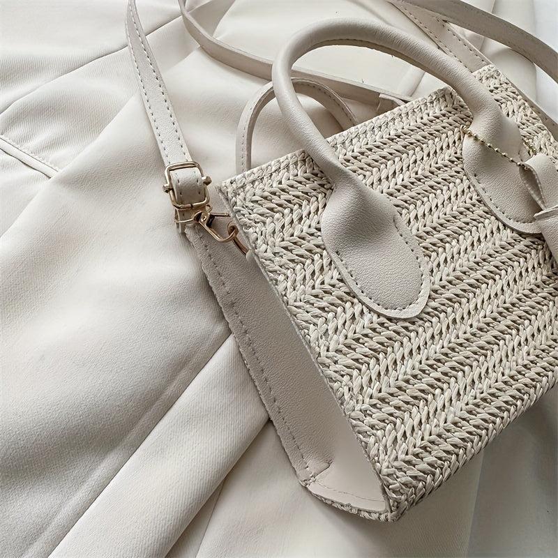 Minimalist Straw Square Bag for Women