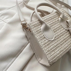 Minimalist Straw Square Bag for Women