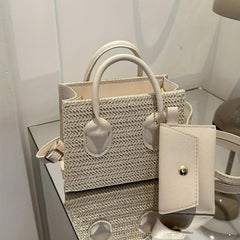 Minimalist Straw Square Bag for Women