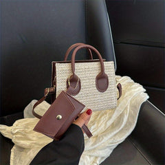 Minimalist Straw Square Bag for Women
