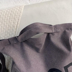 Letter Graphic Canvas Tote Bag for Work & Travel