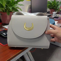 Small Ears Decor Flap Crossbody Bag PU Leather Textured Bag Purse