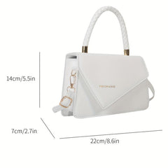 Embossed Handbag PU Crossbody Bag Top Handle Flap Purse