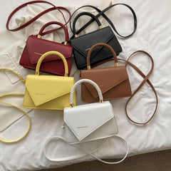 Embossed Handbag PU Crossbody Bag Top Handle Flap Purse