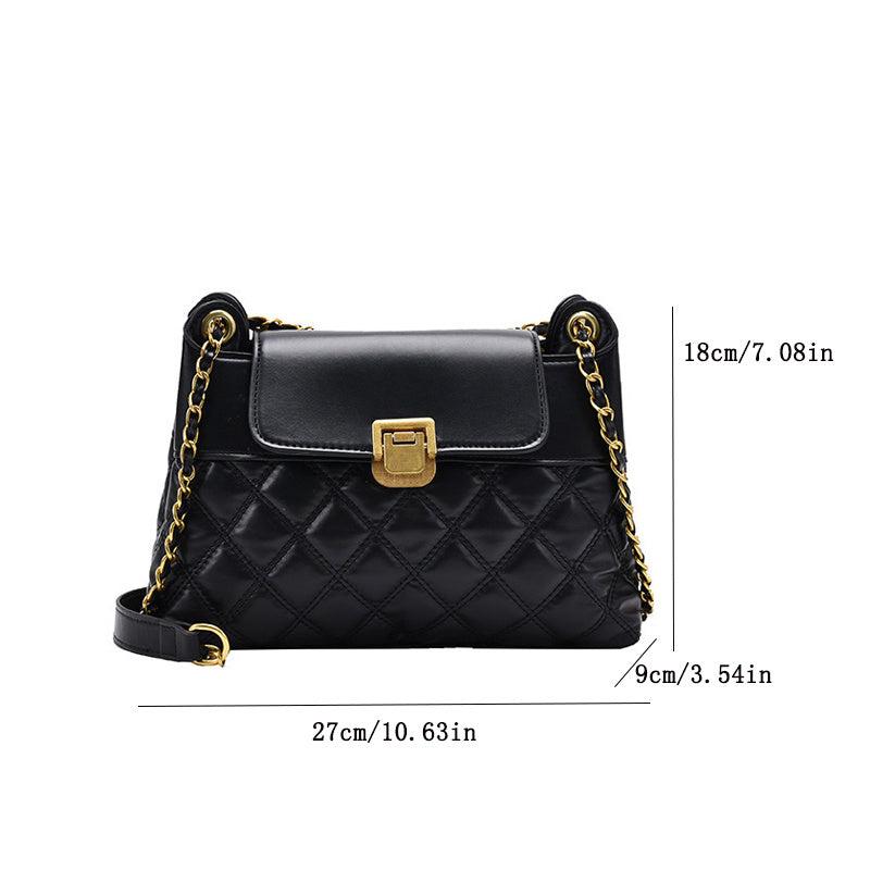 Quilted Flap Crossbody Bag Kiss Lock Handbag