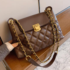 Quilted Flap Crossbody Bag Kiss Lock Handbag