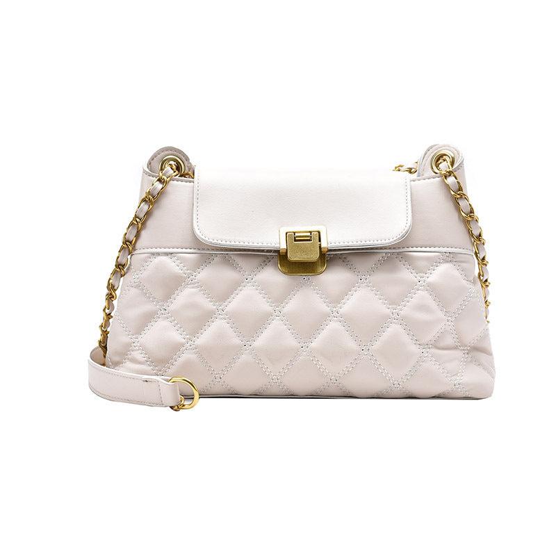 Quilted Flap Crossbody Bag Kiss Lock Handbag