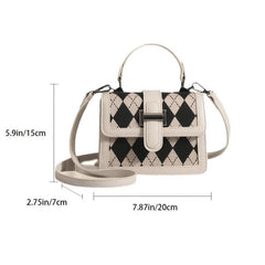Retro Argyle Pattern Crossbody Bag