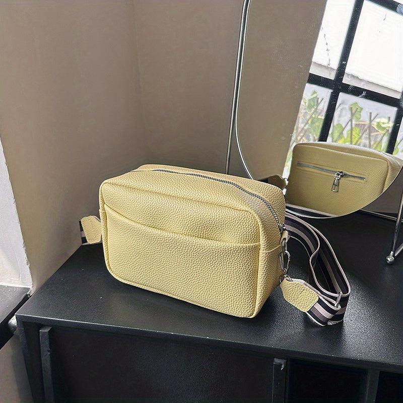 Minimalist Square Zipper Shoulder Bag for Women