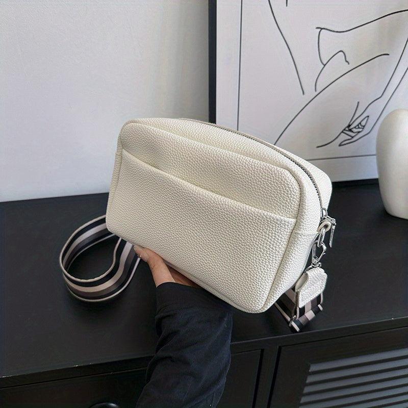 Minimalist Square Zipper Shoulder Bag for Women