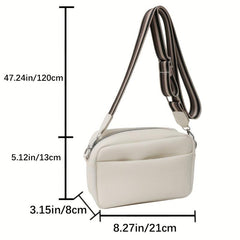 Minimalist Square Zipper Shoulder Bag for Women