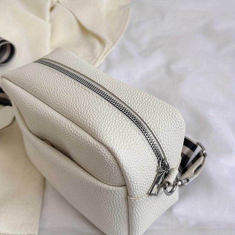 Minimalist Square Zipper Shoulder Bag for Women